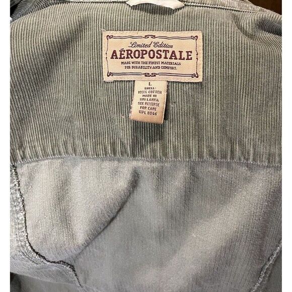 Aeropostale Limited Edition Corduroy Jacket Women's Size Large Light Green - Picture 7 of 10